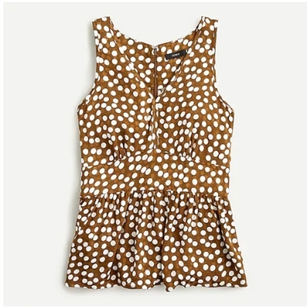 J. Crew v-neck peplum top in jaquard dot sz 4